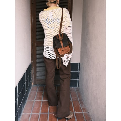 suède leather knapsack