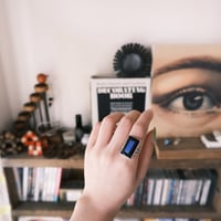 inlay square ring / lapis lazuli "Harlan & Monica Coonsis"