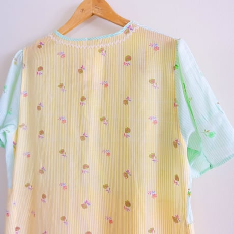 handmade flower × stripe dress