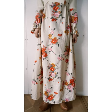 70s oriental mood floral dress