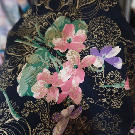 floral print black wrap dress