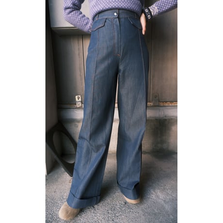 〜70s unknown / light oz flare chambray pants