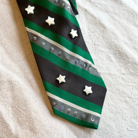 "繕う" collaboration beads embroidery necktie "⭐︎ × border"