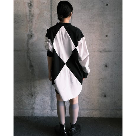 monotone stand collar shirt