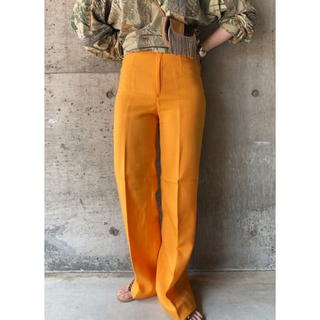 japan vintage / high-waist orange slacks