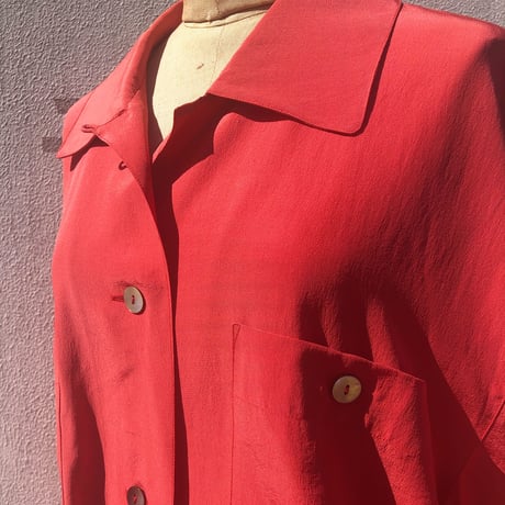 unknown / open collar silk shirt