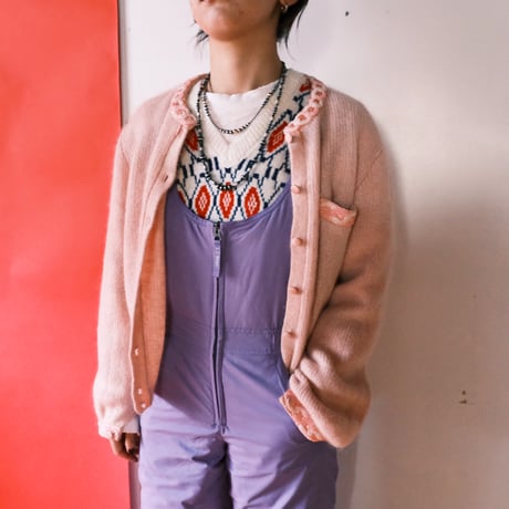 mohair cardigan with beads embroidery