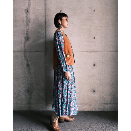 flower print dress “purple”