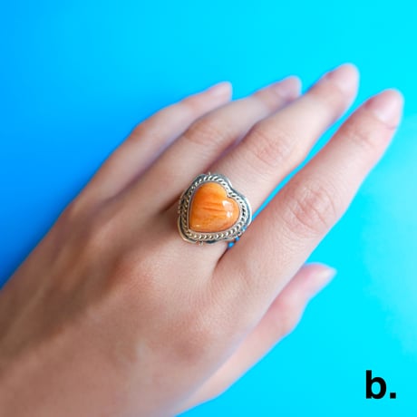 navajo / spiny oyster shell ♡ ring
