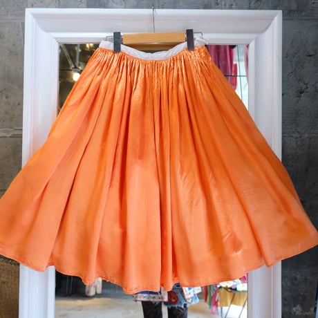 antique / satin × cotton skirt
