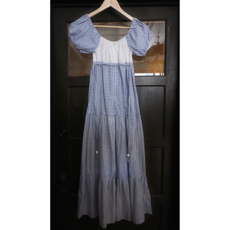 70s gingham check dress