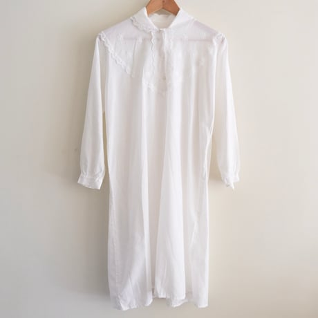 cotton shirt dress with lace