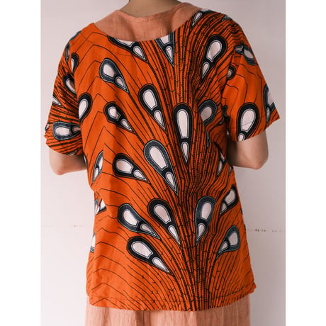 african batik tops / orange