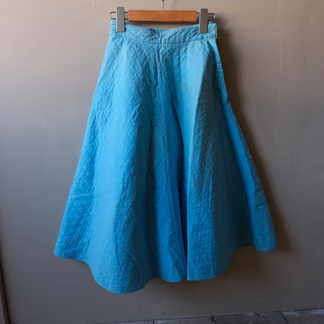 50-60s vintage / check quilting skirt