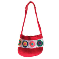 granny square knit shoulder bag