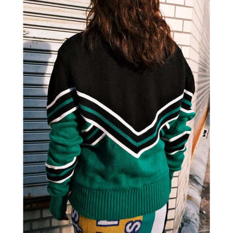 cheer knit / green × black