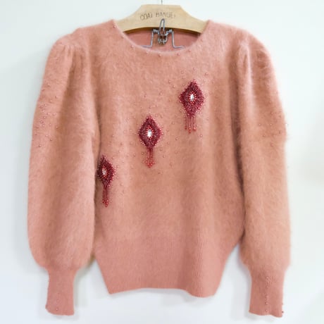 angora knit / salmon pink