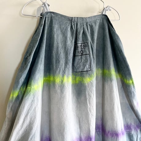 eski.  original dress / overdye × hand paint "border"