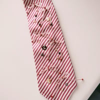 "繕う" collaboration beads embroidery necktie "ribbon × stripe"