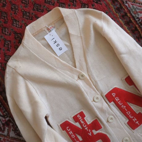 〜70s vintage lettered knit cardigan