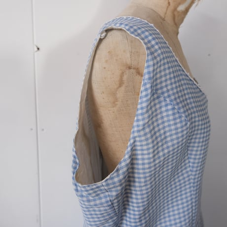 70s gingham check N/S dress