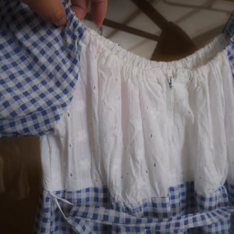 70s gingham check dress