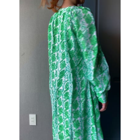 japan vintage / green mini dress