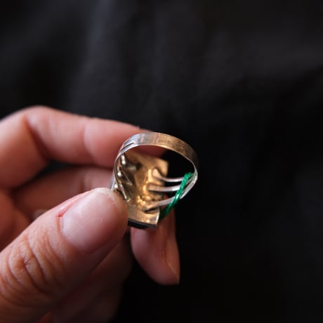 inlay square ring / lapis lazuli "Harlan & Monica Coonsis"
