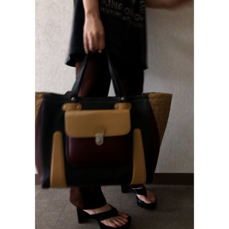 carven / leather × paper  basket  bag