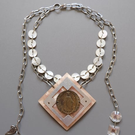eski. original shell chain necklace "vintage parts"