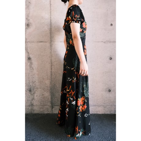 flower print black dress