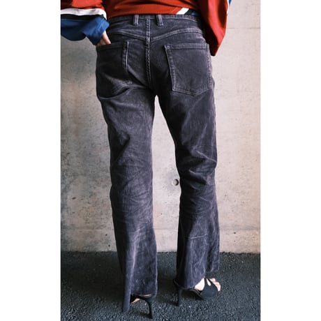 corduroy flare pants "navy"