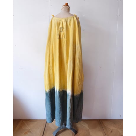 eski.  original dress / overdye "yellow × olive"