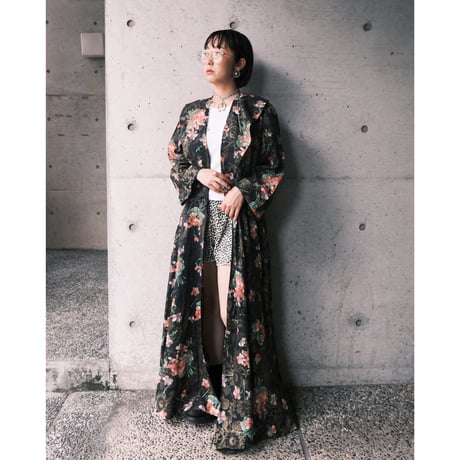 floral print black wrap dress