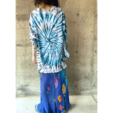 tie-dye long-sleeve tee "Blue"