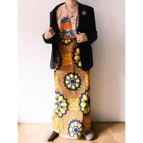 African batik wrap skirt