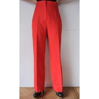 70's straight collar pants / red