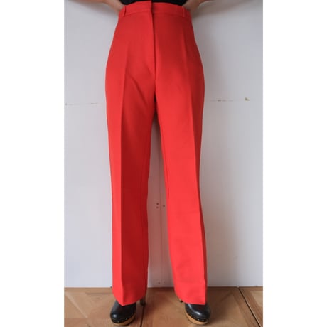 70's straight collar pants / red