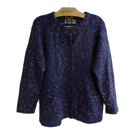 colorful nep knit cardigan