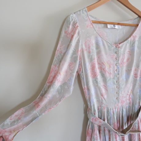 〜80s rayon dress with belt