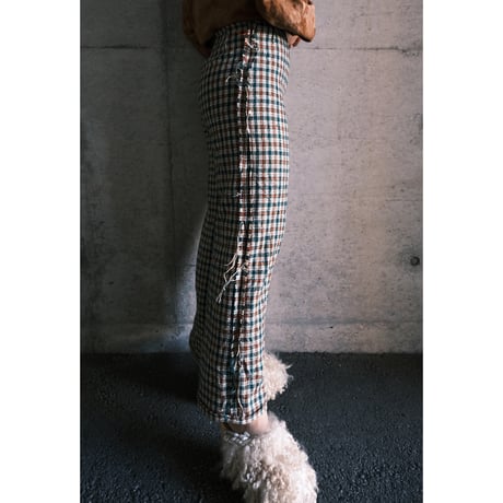 check tweed pants
