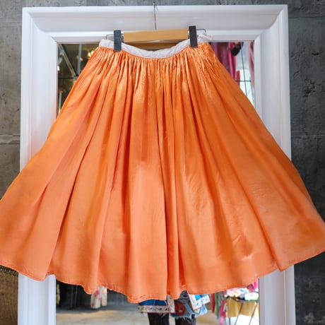 antique / satin × cotton skirt