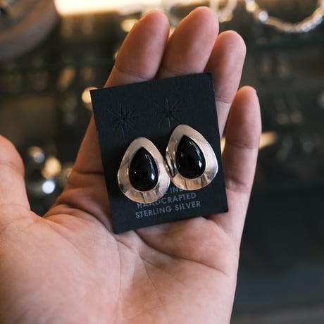indian jewelry / onyx earring