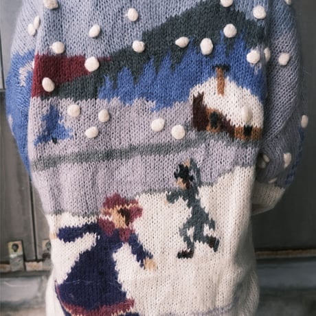 70〜80s / skating  design mohair knit