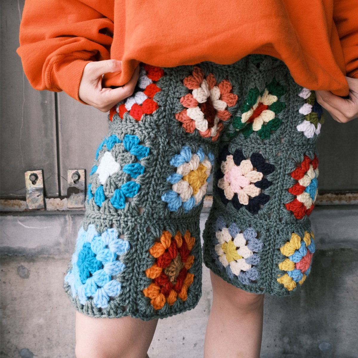 グラニースクエア コットン パンツ ハンドメイド Mサイズ