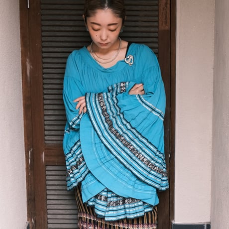 vintage mexican skirt / black tape