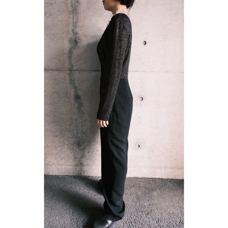 jump suits "black × lame"