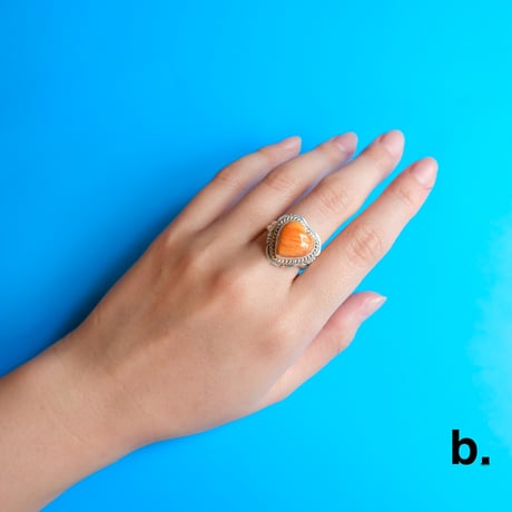 navajo / spiny oyster shell ♡ ring