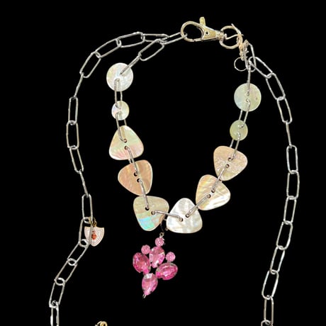 eski. original shell chain necklace "feather"
