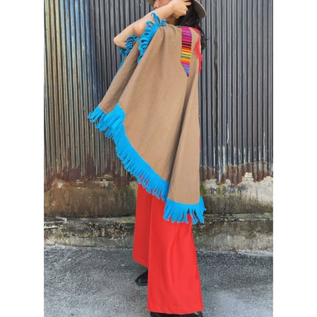 fringe poncho with animal